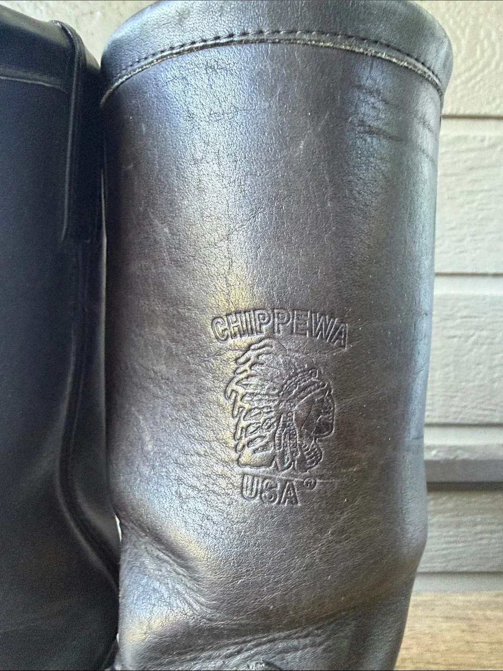 Chippewa Men’s Black Leather Harness Engineer Boots size 8.5 EE